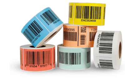 Roll of pallet LPN barcode labels for a warehouse