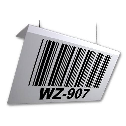 Hanging warehouse rack location identification tag