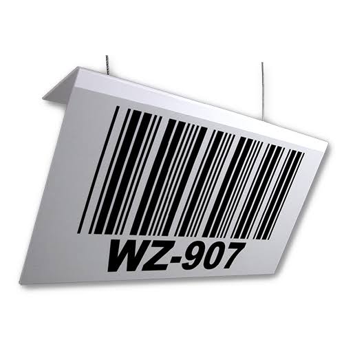 Hanging warehouse rack location identification tag