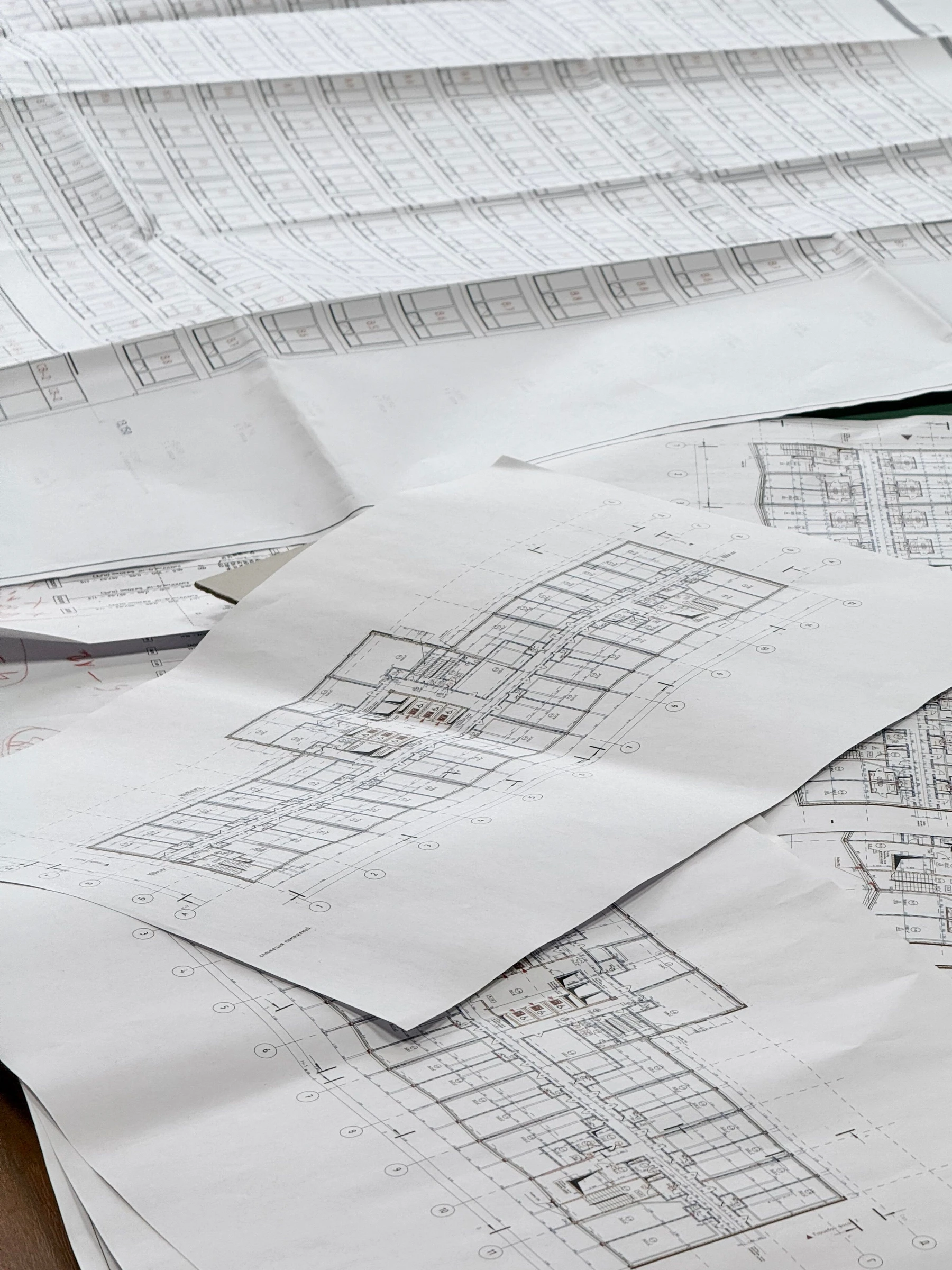 Architectural drawings organized for review