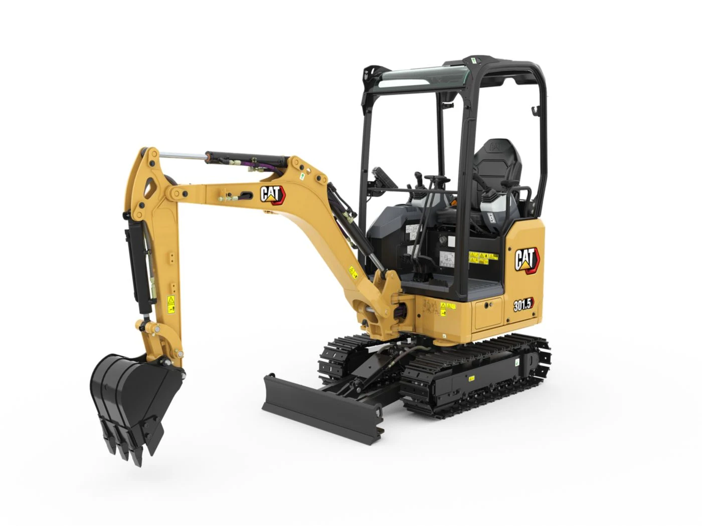 Open-canopy mini excavator