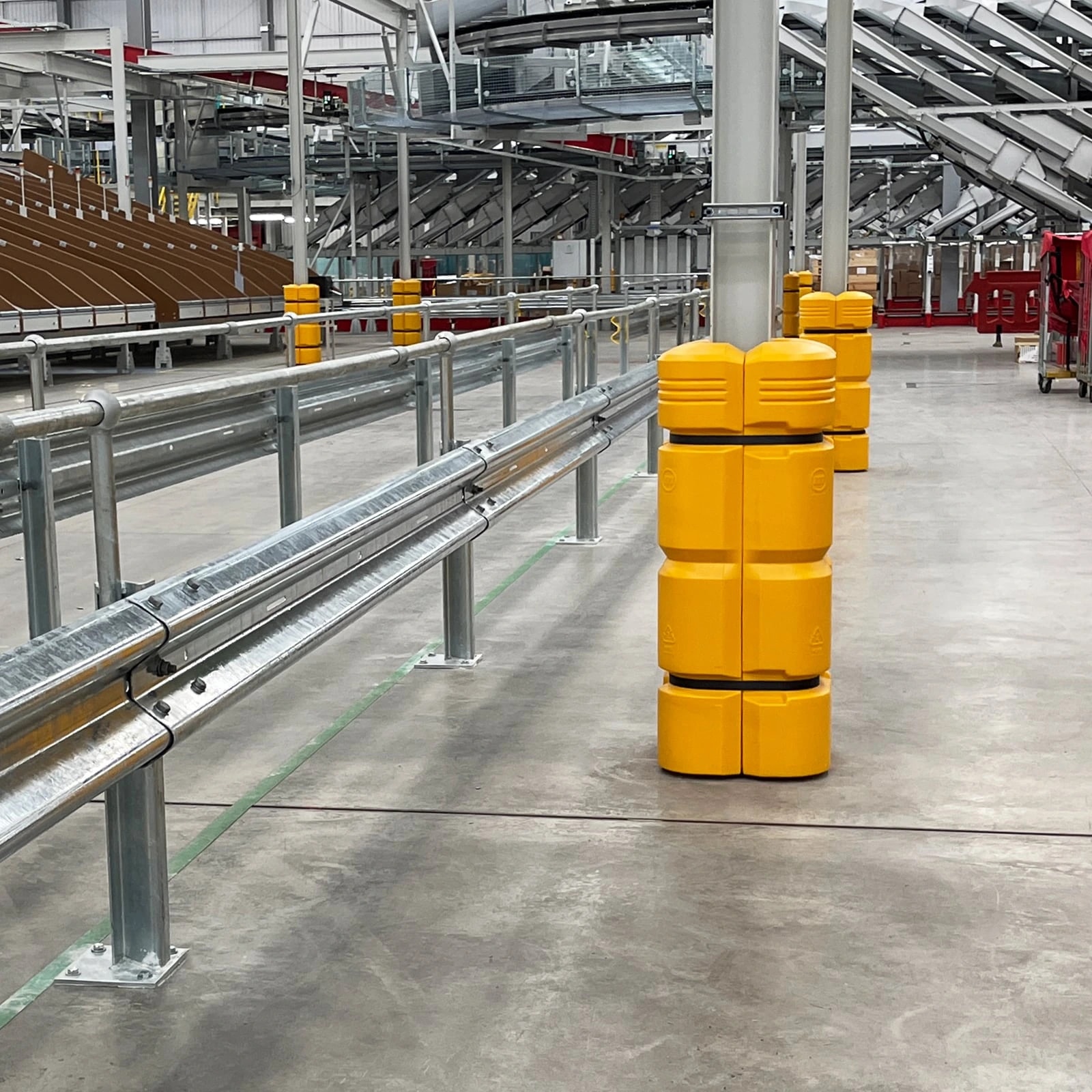 Protected columns within a distribution facility