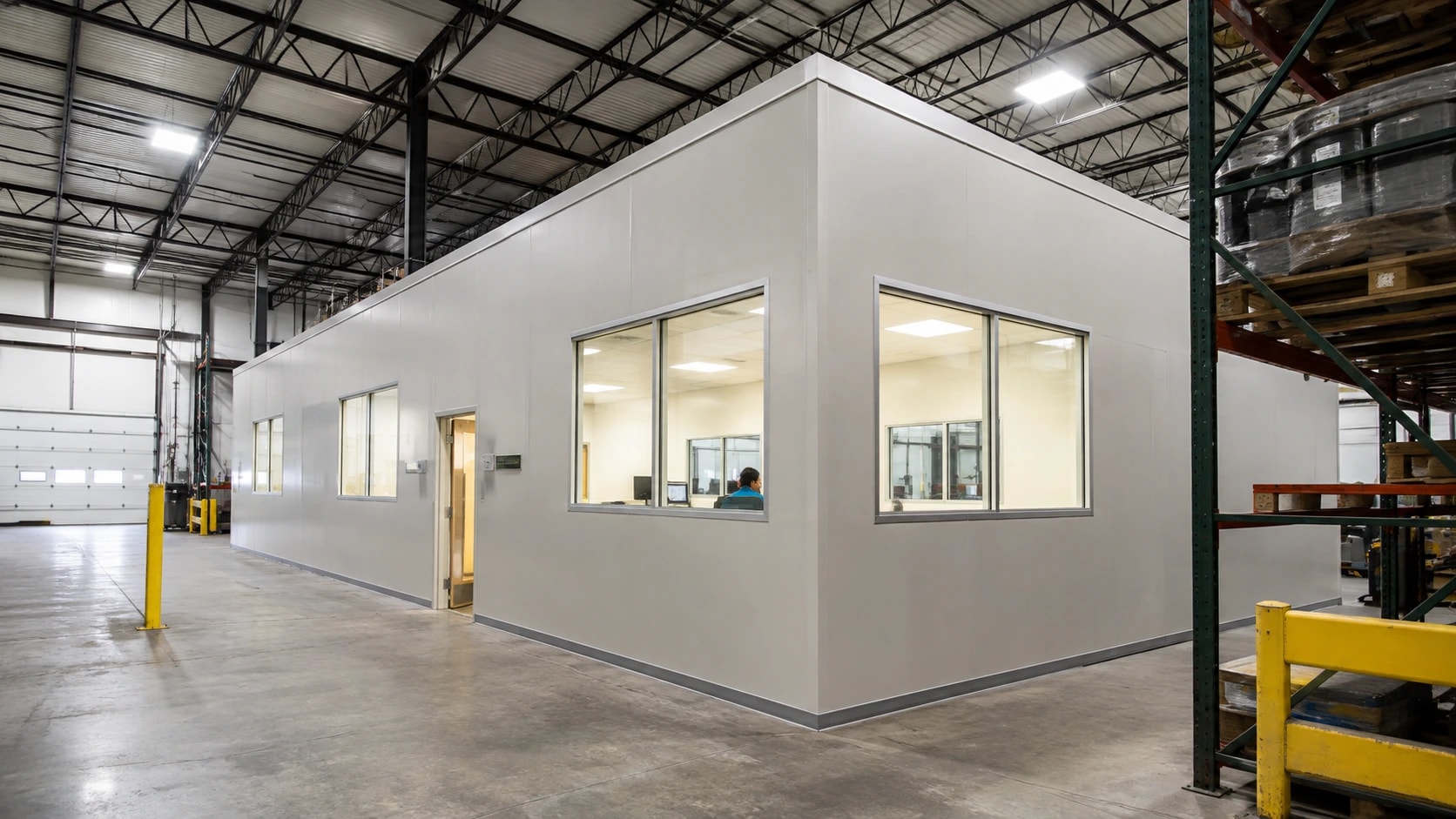 In-plant modular office inside an industrial building