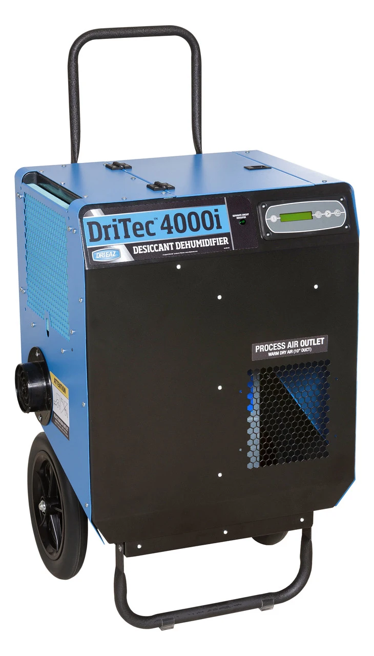 Portable desiccant dehumidifier with duct connections