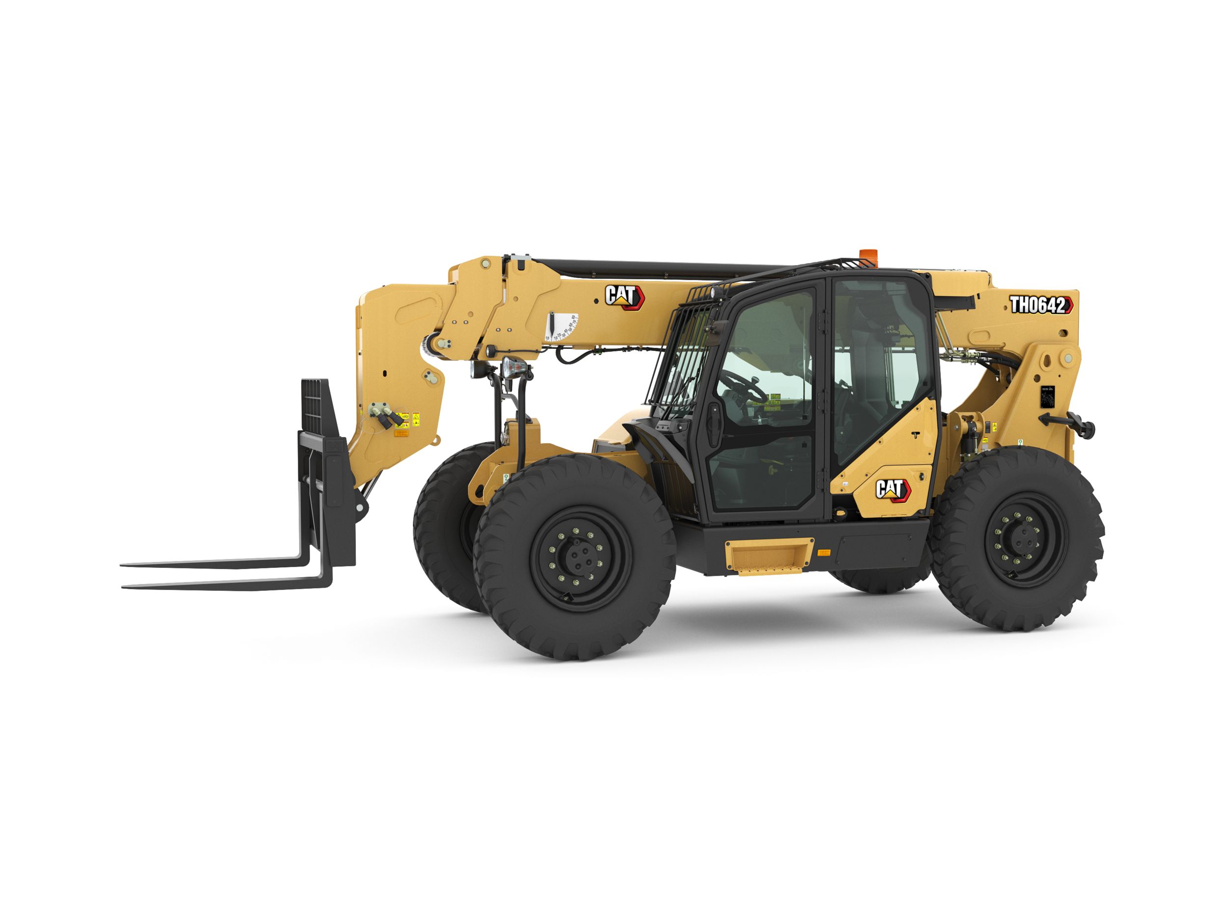 Telescopic handler with fork attachment